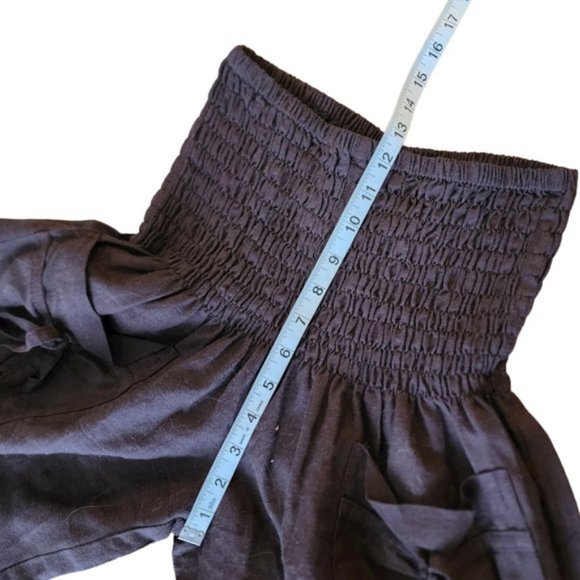 Brown cotton wide leg pant - Picture 4 of 7
